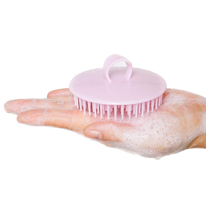 Hair Scalp Exfoliator Brush Dandruff Cleaning Brush, Flexible Scalp Massager Brush, Shower Scalp Shampoo Brush for Home, Office, Travel and Pets.Orange/Green