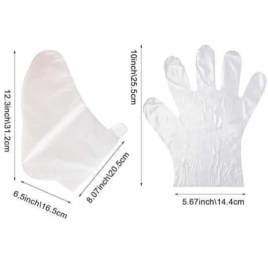 400 PCS Plastic Hand and Foot Bags Paraffin Wax Machine for Hand and Feet Paraffin Baths Gloves for Hand, Foot Covers Pedicure Bags for Feet Thermal Therabath Hot Wax Therapy