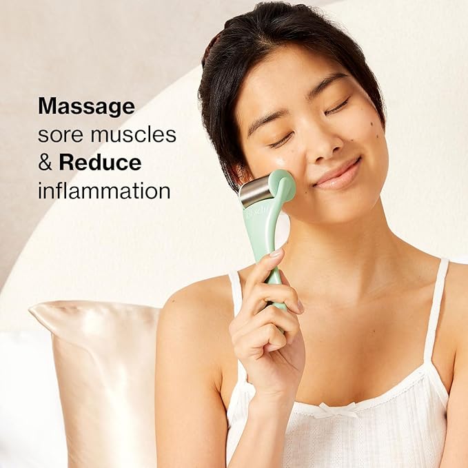 Kitsch Ice Roller for Face - Stainless Steel Ice Face Rollers for Women - Soothes Facial Puffiness, Sore Muscles, and Headaches | Self Care Gifts for Women - Minty Green