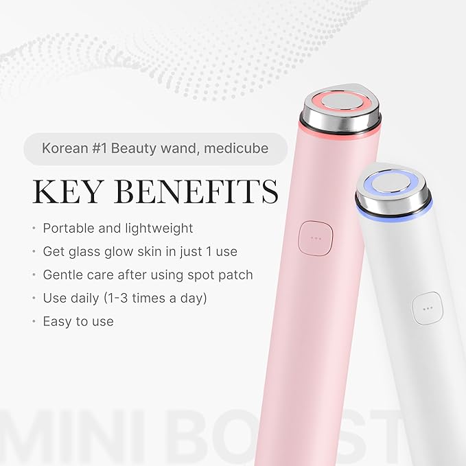 medicube Mini Booster Pro White | Affordable At-Home Facial Skin Care Tool for Beginners - Portable Glow Booster for Glass Skin, Boosting Skin Care Absorption, Skin care for teens, Korean Skin Care