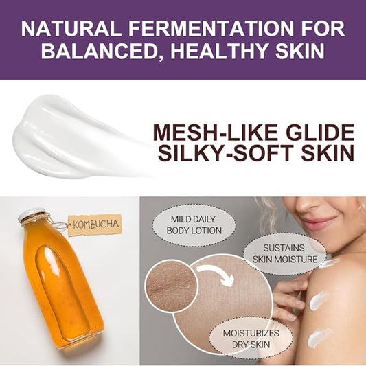 BALANCE YOUR BIOME Kombucha Glass-Skin Moisturizing Body Lotion, Fermented soybeans, barley, pear juice, pomegranate,12 types of Vitamin. pH balance, K-Beauty,16.9 fl.oz.500ml,No Silicone