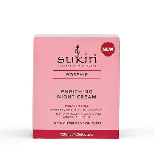 sukin Rosehip Enriching Night Cream for Women - 4.06 oz Cream
