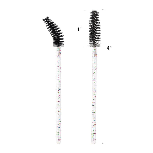 BTYMS 100 Pieces Eyelash Mascara Brushes Disposable Lash Wands Makeup Applicators Eyebrow Spoolies Brush for Eyelash Extensions - Black