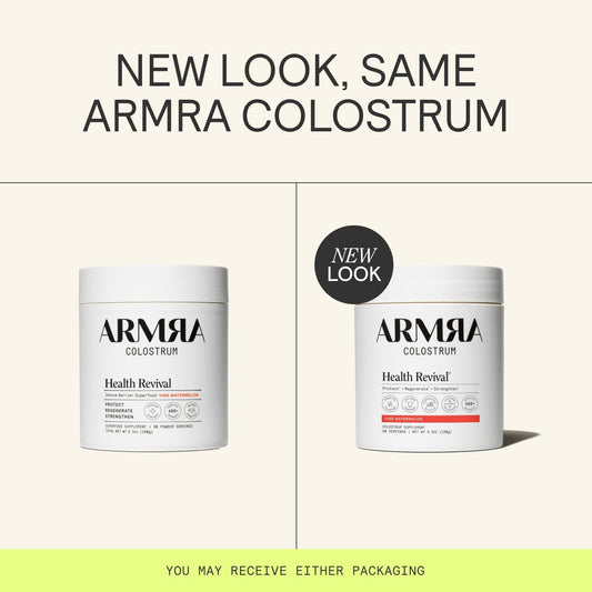 ARMRA Colostrum™ Powder | Vine Watermelon | Gut Health & Bloating | Skin & Hair | Immunity | Keto, Gluten & Fat-Free | 90 Servings