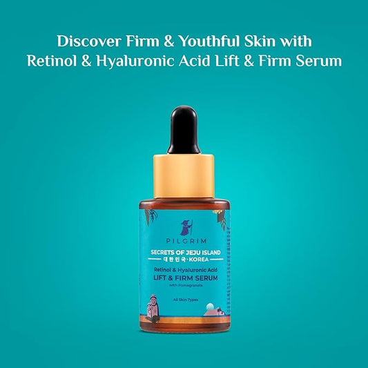 Lift & Firm Face Serum | Retinol & Hyaluronic Acid Anti Aging Serum | Firms Skin, Smooths Fine Lines, Restores Elasticity & Radiance | Lightweight & Fast Absorbing | 1.01 Fl Oz (30ml)