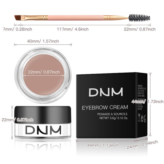 2Pcs Brow Pomade Set with Dual-ended Eyebrow Brush, High pigment Water proof Natural finish Eyebrow Makeup Set with Eyebrow Brush for Women and Girls(02#)
