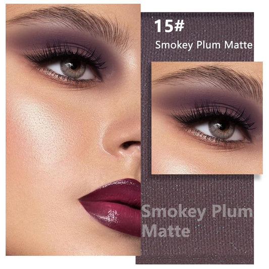 Buildable Matte Eyeshadow Makeup Palette Single - Smokey Plum Shades | Creamy Pressed Powder for Easy Blending | Mini Travel Palette for Women | Everyday Natural Eye Makeup