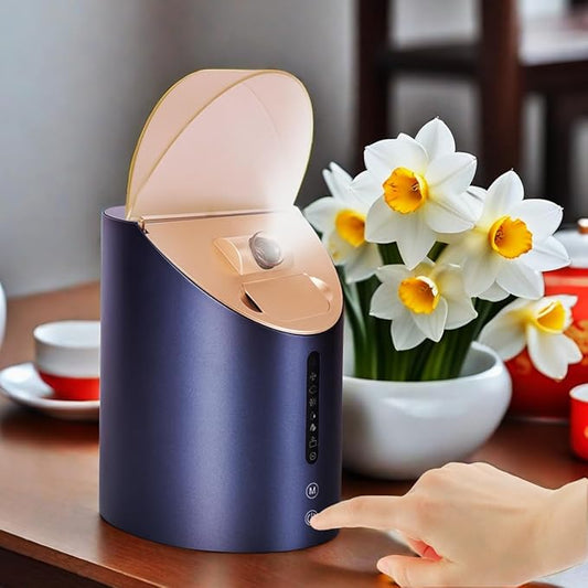 Facial Steamer DENFANY Nano Steamer Ionic Hot & Cool Mist Home SPA | 8 Steam Modes | Aromatherapy Basket | Digital LCD Screen | Extraction Set