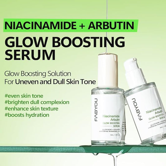 Fabyou Daily Niacinamide Arbutin Lightweight Korea Skin Care Glow boosting Set, Hydrating & Brighten with 10% Niacinamide, Arbutin and Vitamin C, Salicylic Acid, for pore Control