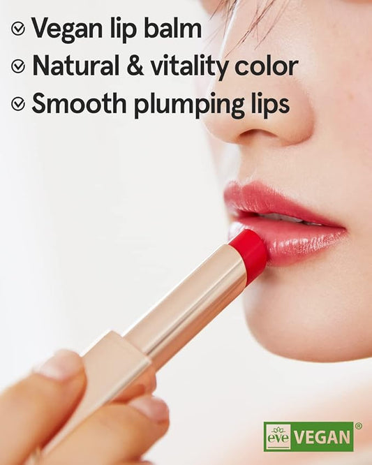 ATHÉ Authentic Lip Balm 07 MERRILY (Tinted), Lightweight Wear & Plumping Lips without Stickiness, Moisturizing & Nourishing Plant-Based Vegan Chapstick for Dry, Petrolatum Free, Cruelty-Free