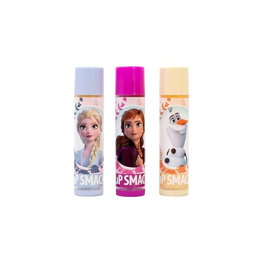 Lip Smackers Disney Frozen 2 Flavored Lip Balm Trio, Mythical Juniper, Vanilla Snow-it-all, Optimistic Berry, Set of 3, Clear, For Kids, Men, Women (Pack of 2)