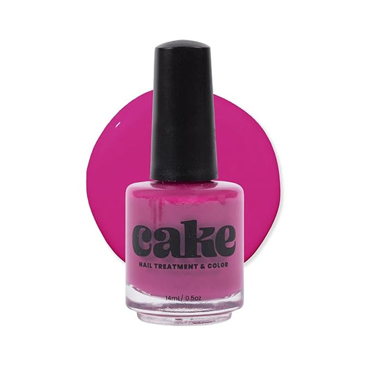 Nail Strengthener & Nail Polish Duo, Nail Repair for Damaged Nails, Nail Hardener & Growth, Non Toxic, Professional Applicator Brush, Keratin Enriched (Berry Me) - CAKE Power Boost (1 fl oz)