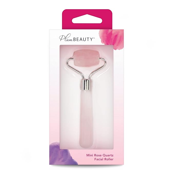 Mini Rose Quartz Roller for Face - Improves Skin Tone and Blood Circulation - Skin Care Face Roller Reduces Under-Eye Puffiness and Dark Circles