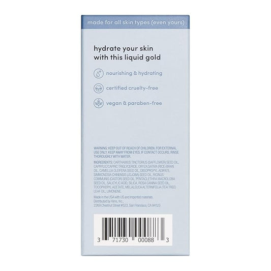 hers Effortless Glow Face Oil - Anti Aging Facial Oil for Glowing Skin - Softens, Hydrates, Smoothes Wrinkles - Contains Jojoba Oil, Tea Tree Oil, Rosehip - 1 fl Oz