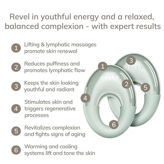 SmartAppGuided™ Cool & Warm Eye Massager | 7 in 1 | Multifunctional Massager | Eyes & Face | Battery-free Cooling & Warming | Firms, Relaxes & De-Puffs Skin | Ring-shaped Design for Easy Grip