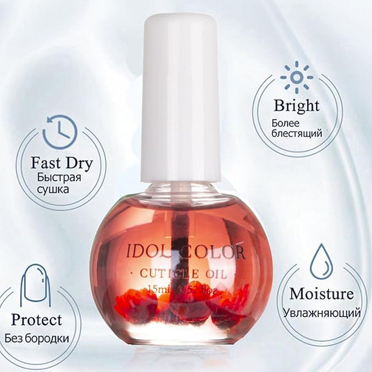 Flowery Scented Cuticle Oil, Infused with Real Flowers, Cuticle Revitalize Oil, Nail Oil For Growth And Strength, Cuticle Remover - Nail Strengthener - Cuticle Softener (0.5 fl.oz, STRAWBERRY)