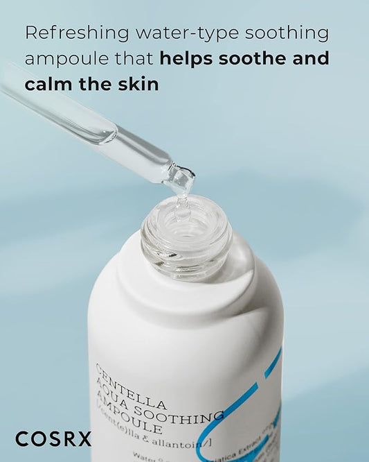COSRX Centella Aqua Soothing Ampoule, Centella Asiatica Cica Serum, Korean Skin Care, 1.35 Fl oZ, For Sensitive Skin, Daily Skin Serum, Paraben Free, No Animal Testing
