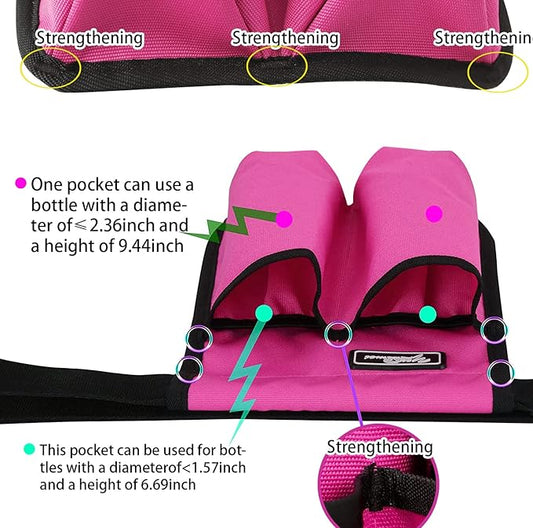 Massage Bottle Bag Massage Therapist Holster Massage Lotion Holster Massage Oil Holster(YR-2KD-Rose Red)