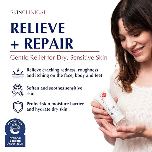 Relieve + Repair Body Moisturizing Lotion for Extremely Dry Skin, Hand and Face Lotion with Patented Ingredient SBD-4 for Acne Prone, Shin Spots, Blisters and Itchy Skin, Unscented 3oz