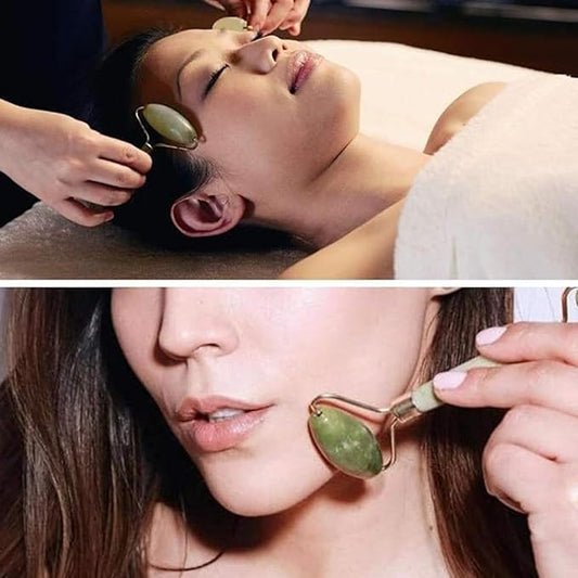 Jade Roller for Face - Improves Skin Tone and Blood Circulation - Skin Care Face Massager for Women Reduces Under-Eye Puffiness, Remove Wrinkles ,Relieve Stress and Dark Circles