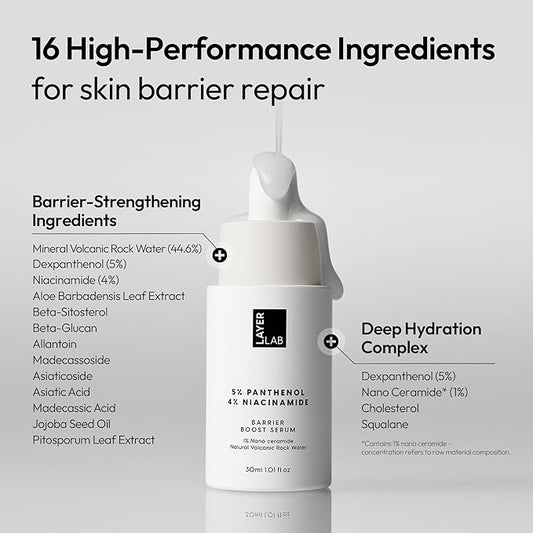 5% Panthenol Barrier Boost Serum – Hydrating & Soothing Korean Skincare with 4% Niacinamide, Madecassoside, 5 Ceramides & Mineral Water for a Stronger Skin Barrier (1.01 fl oz)