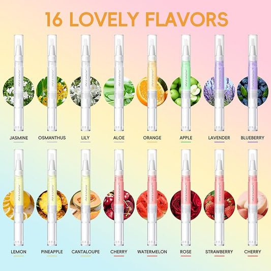 COSCELIA 16PC Cuticle Oil Pens for Nails Care Cuticle Oil Kit Moisturizer Nail Oil Tube Manicure Tools Set DIY at Home for Women