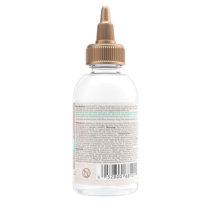 Maui Moisture Scalp Care Soothe & Strengthen Hair Serum with Rosemary Oil, Curly Hair Serum With Aloe Vera Helps Prevent Scalp Dryness & Strengthen Hair, Silicone-Free, 3.3 fl. Oz