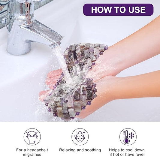 gemshan Amethyst Eye Mask & Rose Quartz Eye Mask