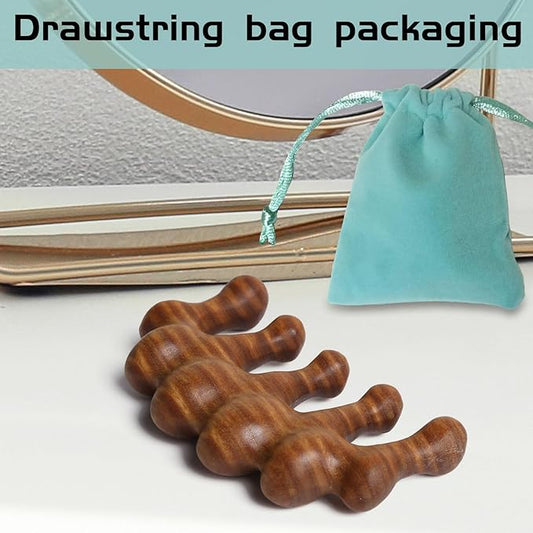 Natural Wood Wide Tooth Hair Comb Head Scalp Massage No Static Green Sandalwood Hair Pick Wooden Comb for Women Men Kids Hair Neck Hands Legs Caring Tool (Cute Hill), Brown