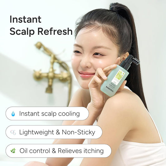 Purifying Hair & Dry Scalp Treatment Mist – Korean Hair Care with Triple Mint Complex for Oil Control, Soothing & Leave-In Conditioner – Paraben, Silicone & Sulfate Free – Green Breeze, 3.38 fl oz