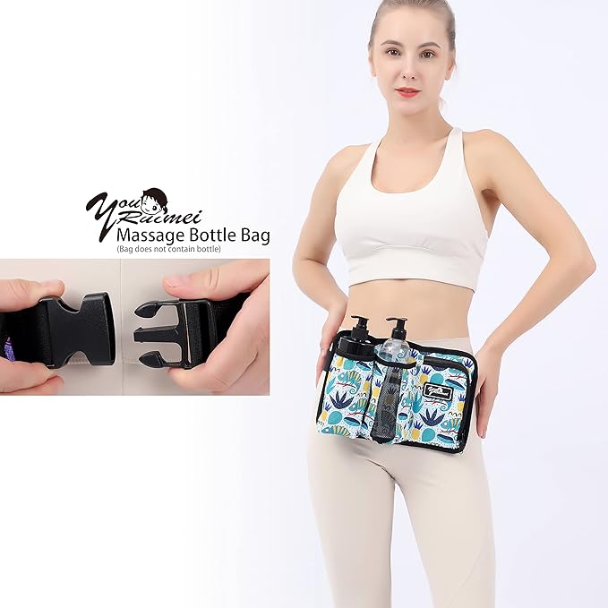 Massage Bottle Bag ,Massage Therapist Holster ,Massage Lotion Holster, Massage Oil Holster(3,bottle, Pattern design)
