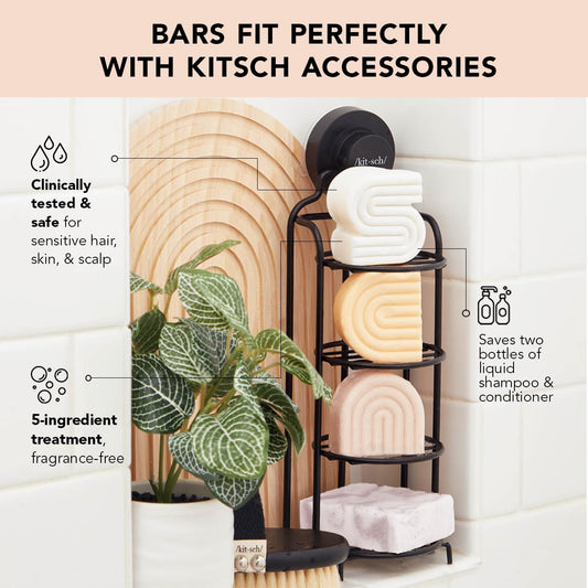 Kitsch 2-in-1 Shampoo Bar and Body Wash - Ultra Sensitive, Vegan & Natural, 5-Ingredient Formula Bar Soap for Hair & Body - Scent-Free, Paraben-Free - For Sensitive Scalp & Skin - 3.2 oz