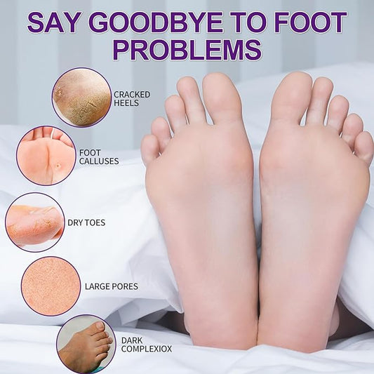 Pedicure Kit Foot Soak Set: Bubble Salt, Sugar Scrub, Massage Mask, Massage Lotion in a Box, 4 Step Foot Spa Kit for Dry Feet,Tired Feet(1 Set Lavender)