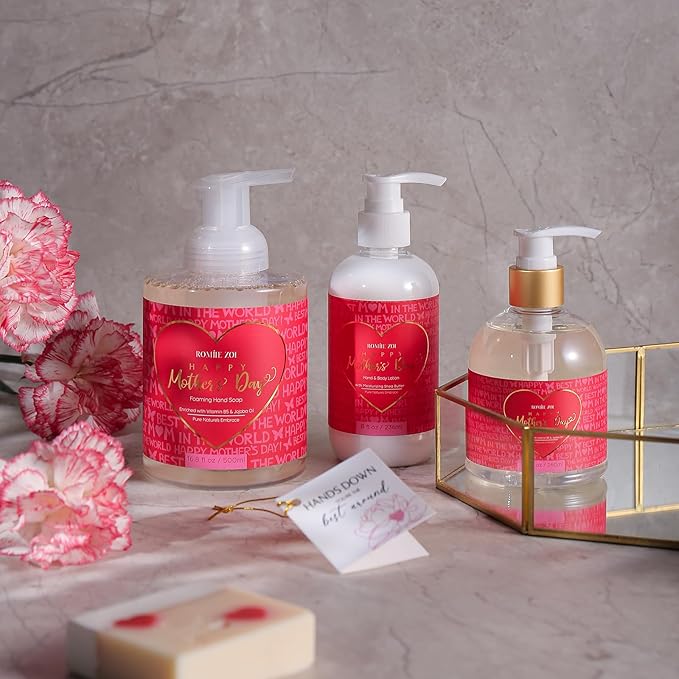 Hand & Body Lotion for Mother's Day Gift Basket- Red Heart - Infused with Rose Scented Aroma - 236 ML /8 FL OZ