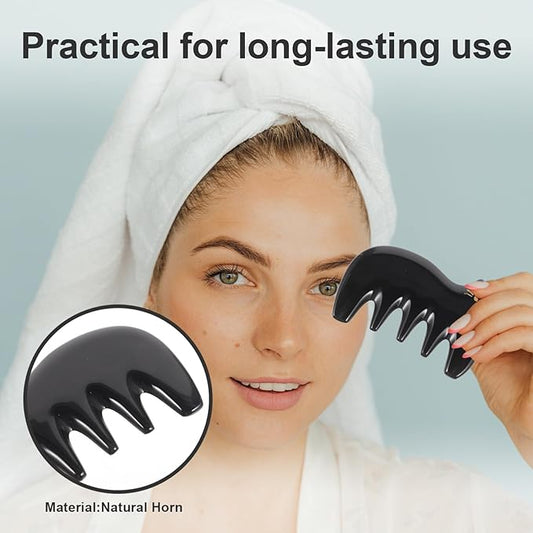 Masssage Comb Guasha Scraping Scalp Comb Body Massaging Board Gua Sha Massage Tool (Black)