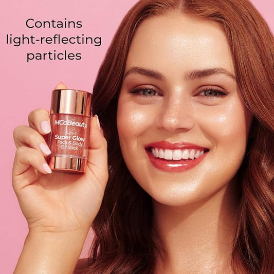 MCoBeauty 3-in-1 Super Glow Face & Body Oil Stick, Bronze, Long Wearing and Non-Sticky, Vegan, Cruelty Free Cosmetics