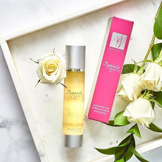 Organic Beauty Oil 4oz with Vitamin E, Olive and Rosehips Oils, Made in USA