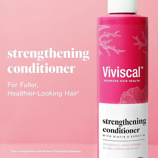 Viviscal Hair Strengthening Conditioner – Strengthens and Reduces Breakage for Fuller, Healthier Hair – With Biotin, Keratin and Marine Extracts – 250ml (8.45 Fl Oz)