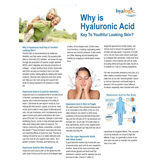 Hyalogic Episilk Pure HA Facial Serum - Face Serum with Hydrating Hyaluronic Acid - Moisturizing Skin Care to Soften & Hydrate the Skin - Non Greasy, Fragrance & Dye Free - 1oz