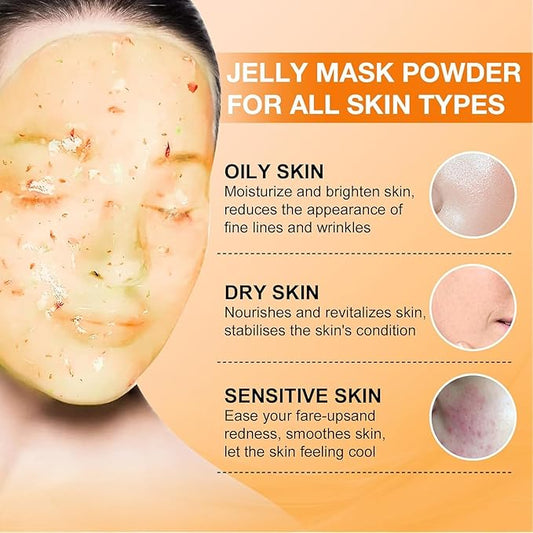 Jelly Mask for Facials Professional, Hydrating & Moisturizing Peel-Off Natural Gel Face Mask SkinCare, Professional Spa Use Jelly Face Masks, Deep Hydration & Glow 23 Fl Oz (VC)