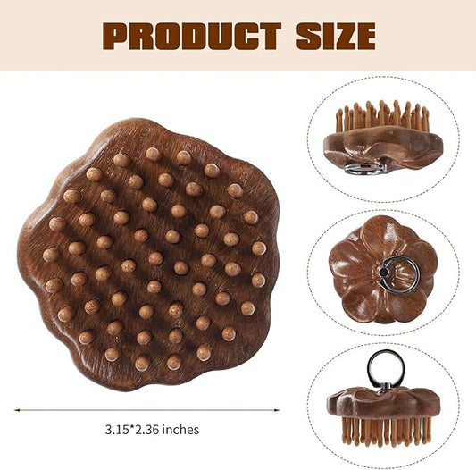 61-Tooth Wooden Scalp Massager, Bamboo Brush for Hair Growth, Sandalwood Comb for Body Relief, Suitable for Meridian Massage and Scraping Therapy