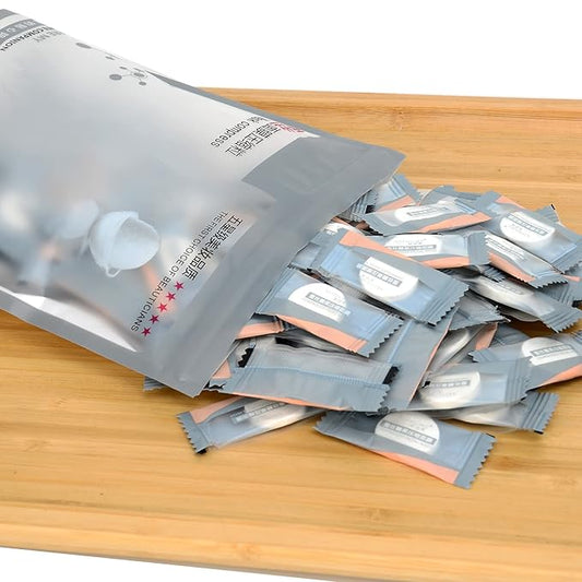 100PCS Compressed Facial Mask Disposable DIY Cosmetic Compressed Facial Mask Sheet Mask Paper Skin Care Wrapped Masks with Mask Bowl