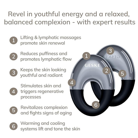 SmartAppGuided™ Cool & Warm Eye Massager | 7 in 1 | Multifunctional Massager | Eyes & Face | Battery-free Cooling & Warming | Firms, Relaxes & De-Puffs Skin | Ring-shaped Design for Easy Grip