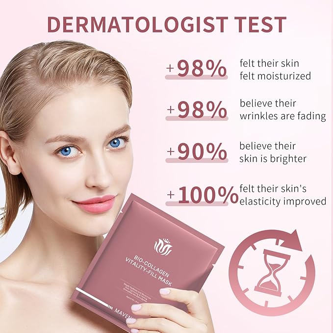 Bio-Collagen Face Masks, Real Deep Collagen Mask, Vitality-Fill Deep Hydrates, Facial Hydrogel Masks | TikTok Trend Items | Korean Skin Care