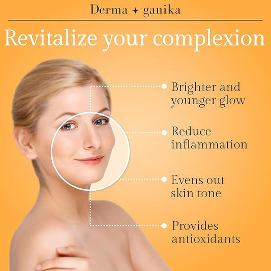 Derma ganika Vitamin C & Niacinamide Serum - Made in USA Brightening & Rejuvenating Face Serum | Boosts Collagen, Evens Skin Tone, and Reduces Dark Spots