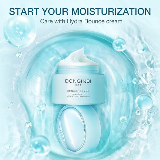 Donginbi Red Ginseng Hydra Bounce Cream Fresh - Mother's Day Gifts, Korean Red Ginseng Skin Moisturizing Face Cream for Dry and Oily Skin, 0.84 oz / 25 ml