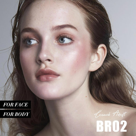 FOCALLURE Shimmer Face Highlighter Makeup Powder, Gel to Powder Glow Finish, Leaving a Lightweight & Healthy Radiance, Long Lasting Luminous Face Body Highlighter Makeup,BR02 Launch Adrift