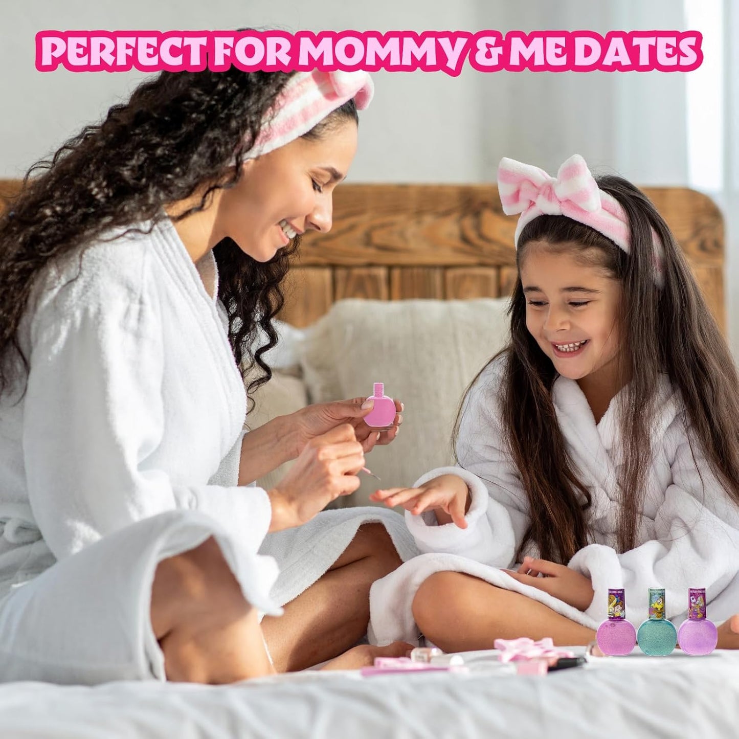 Townley Girl Disney Princess Belle 18 Piece Water-Based Nail Polish Set, Quick Dry and Peels-Off, Nail Paint Set for Girls, Perfect for Parties, Sleepovers and Makeovers, Ages 3