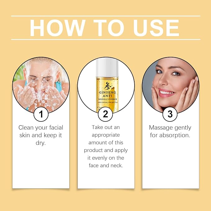 Ginseng Essence Anti Wrinkle Essence, Ginseng Anti-Wrinkle Original Serum Oil, Anti-Aging Hydrating Essence Wate, Ginseng Toner for Firming & Smoothing Skin (1)