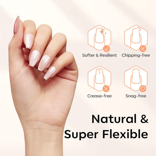 Modelones Short Coffin Nail Tips - 500Pcs Fake Nails Gel Tips Half Matte Full Cover No Filed Stronger Press on for Manicure Extension Art DIY Salon 10 Sizes